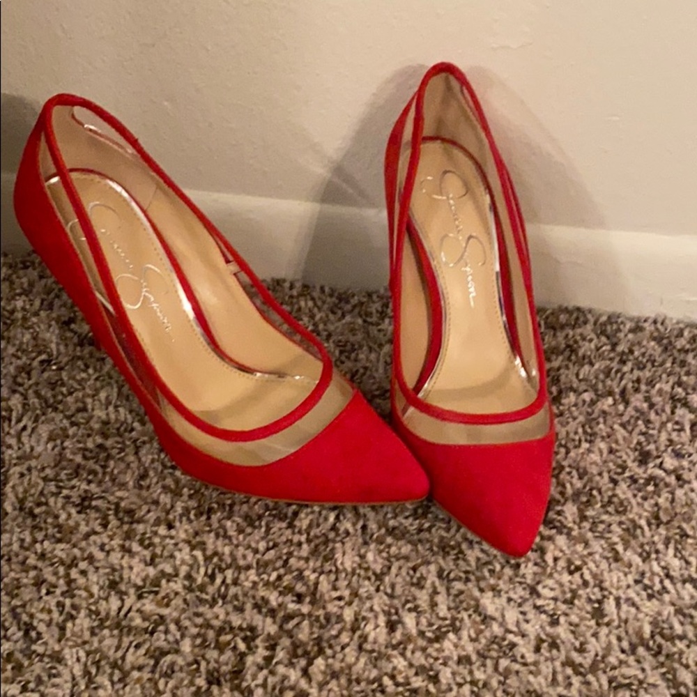 Never worn red heels